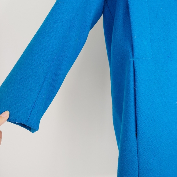 Teal Wool Pea Coat Jacket Winter - Picture 3 of 4